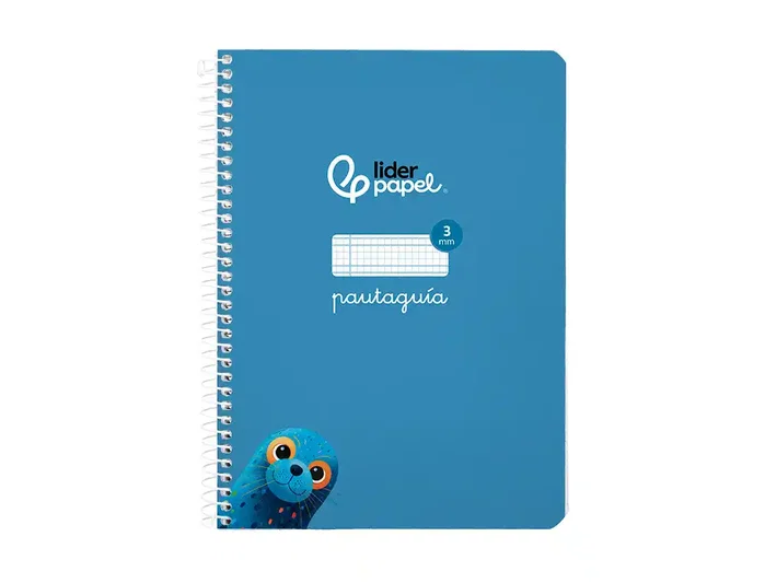Liderpapel Cuaderno espiral Pautaguía A5 Tapa Blanda 40 Hojas 75gr Cuadro Pautado 3mm Color Azul