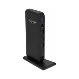 DeLOCK 87746 Docking Station USB-C para Laptop con HDMI, DisplayPort 1.4, 2 USB 3.2, LAN Gigabit, USB-C PD 3.0 de 85W, Puerto Thunderbolt 3, Negro