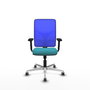 PIQUERAS Y CRESPO Silla de oficina Motilla con mecanismo Sincro, Azul y Turquesa