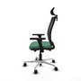 PIQUERAS Y CRESPO Silla de oficina Haches con mecanismo Sincro/Traslack, Verde esmeralda y Negro