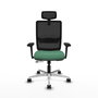 PIQUERAS Y CRESPO Silla de oficina Haches con mecanismo Sincro/Traslack, Verde esmeralda y Negro