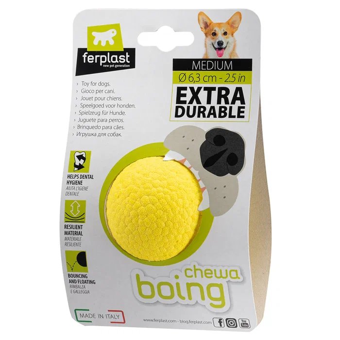 Ferplast Chewa Boing Ball M Pelota Amarillo Ferplast Chewa Boing Ball M Pelota Amarillo