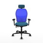 PIQUERAS Y CRESPO Silla de oficina Jorquera Sincro/Traslack Verde petróleo y Azul