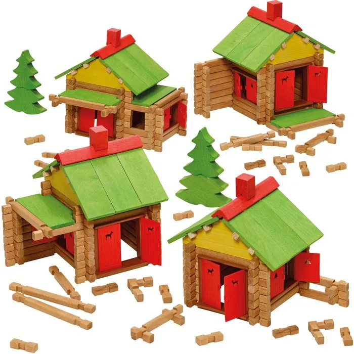 Jeujura - Set de Construcción de Madera 'Mi Chalet de Madera' - 95 Piezas - Juguete Educativo para Mayores de 5 Años