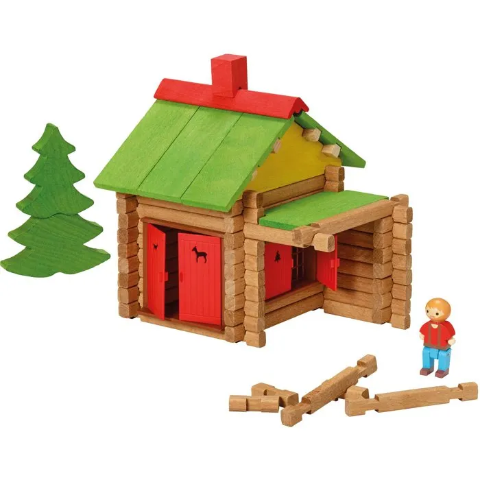 Jeujura - Set de Construcción de Madera 'Mi Chalet de Madera' - 95 Piezas - Juguete Educativo para Mayores de 5 Años