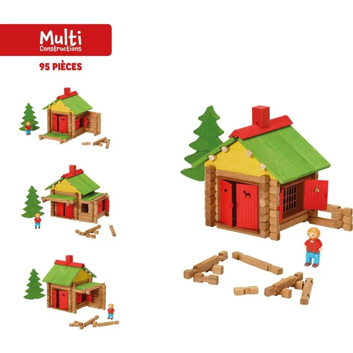 Jeujura - Set de Construcción de Madera 'Mi Chalet de Madera' - 95 Piezas - Juguete Educativo para Mayores de 5 Años
