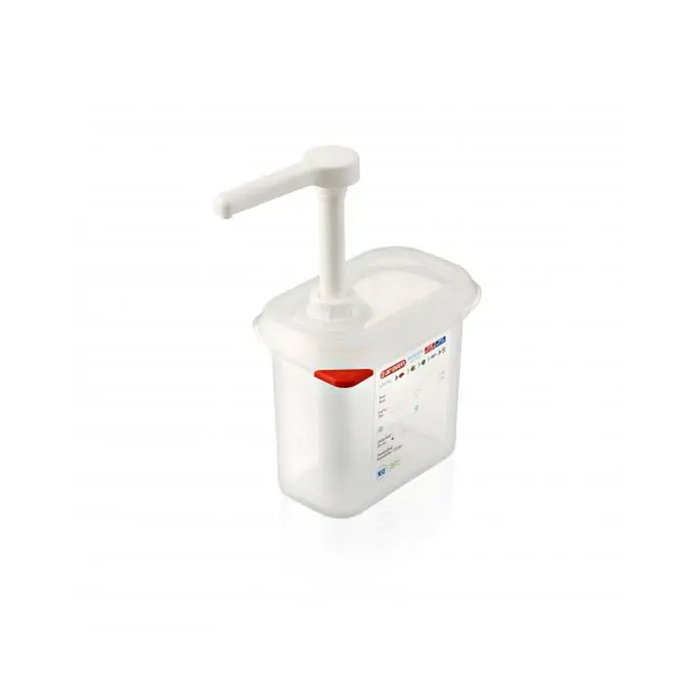ARAVEN Dispensador de salsa GN 1/9 de 1,5 L ARAVEN Dispensador de salsa GN 1/9 de 1,5 L