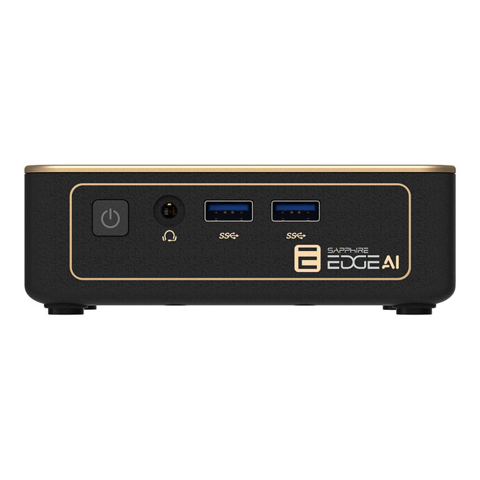 Sapphire EDGE AI 370 Barebone - Mini PC Barebone SFF con AMD Ryzen AI 370, Gráficos AMD Radeon 890M, DDR5-SDRAM, NVMe, PCI Express, HDMI 2.1, 120W