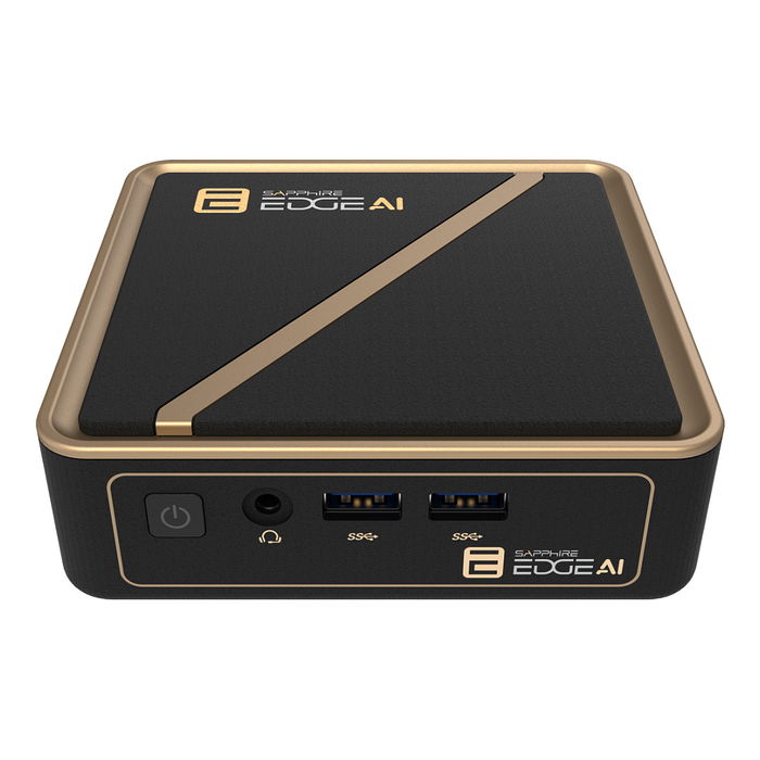 Sapphire EDGE AI 370 Barebone - Mini PC Barebone SFF con AMD Ryzen AI 370, Gráficos AMD Radeon 890M, DDR5-SDRAM, NVMe, PCI Express, HDMI 2.1, 120W