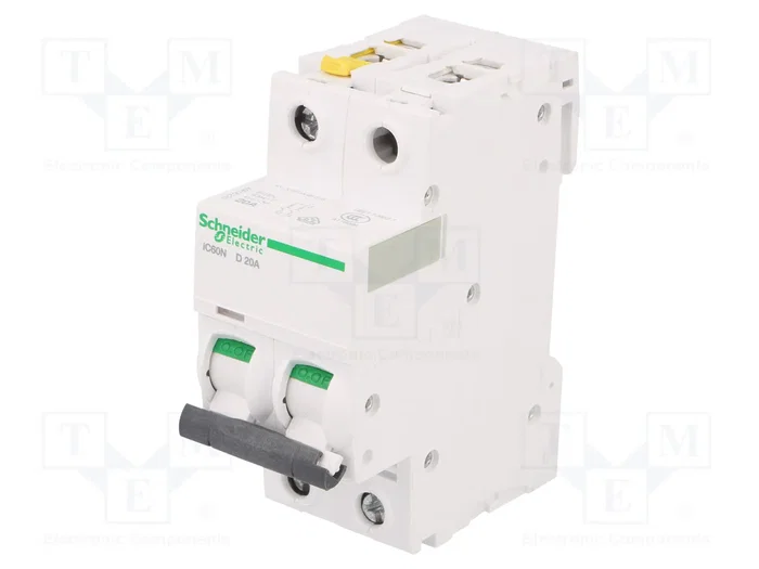 SCHNEIDER ELECTRIC ACTI9 iC60N Interruptor magnetotérmico 20A 2 Polos Característica D SCHNEIDER ELECTRIC ACTI9 iC60N Interruptor magnetotérmico 20A 2 Polos Característica D