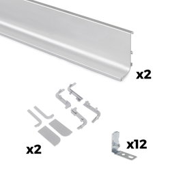 Emuca Kit de 2 perfiles superiores Gola Anodizado mate