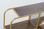 DKD Home Decor Espejo con Estantería Dorado y Marrón 100x18x40 cm
