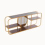 DKD Home Decor Espejo con Estantería Dorado y Marrón 100x18x40 cm