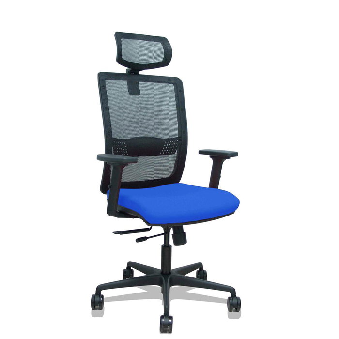 PIQUERAS Y CRESPO Silla Haches con Mecanismo Sincro/Traslack, Asiento Azul y Malla Negra PIQUERAS Y CRESPO Silla Haches con Mecanismo Sincro/Traslack, Asiento Azul y Malla Negra