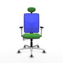 PIQUERAS Y CRESPO Silla de oficina Motilla con mecanismo Sincro/Traslack, Azul y Verde