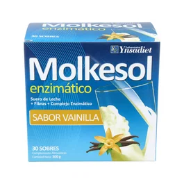 YNSADIET Molkesol Enzimatico Vainilla 30 Sobres Complemento Alimenticio Drenante Prebiotico Control Apetito