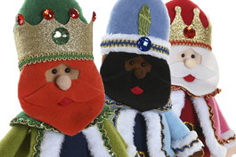 DKD Home Decor Figura Navidad Tradicional Reyes Magos Multicolor Poliester 14 x 38 x 25 cm (6 Unidades)