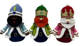 DKD Home Decor Figura Navidad Tradicional Reyes Magos Multicolor Poliester 14 x 38 x 25 cm (6 Unidades)
