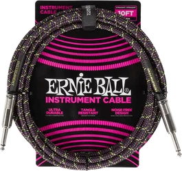 Ernieball Cable Instrumento Trenzado Jack-Jack SS 3 M - Purple Python