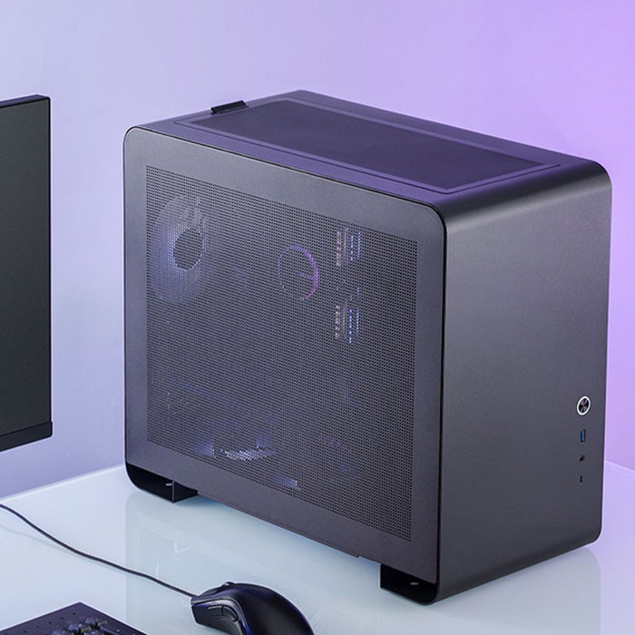 Jonsbo U4 Mini Mesh - Torre Micro ATX Negra, Sin Fuente, USB 3.0 y USB-C