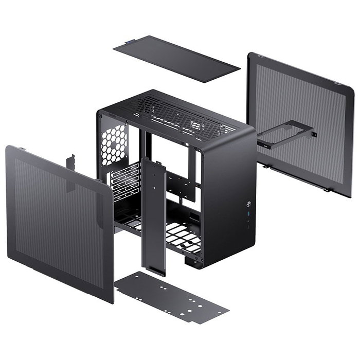Jonsbo U4 Mini Mesh - Torre Micro ATX Negra, Sin Fuente, USB 3.0 y USB-C