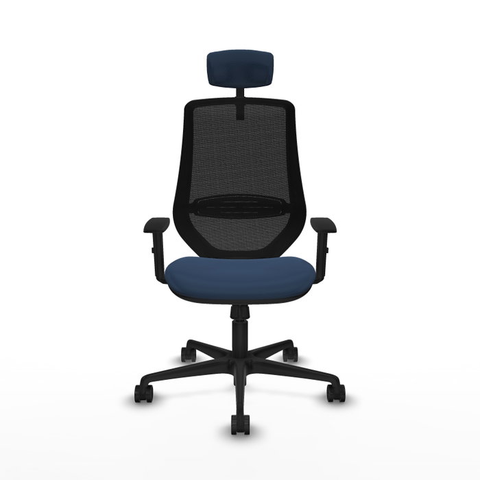 PIQUERAS Y CRESPO Silla de oficina Mardos con mecanismo Sincro, Azul marino y Negro