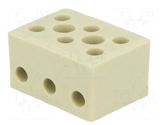BM GROUP Bloque de bornas de alimentación de 6 bornas, 450V, natural