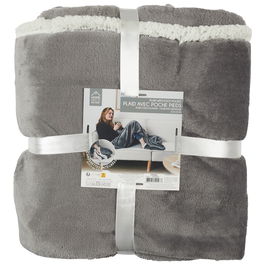 Home Deco Factory Manta Gris 127x178 cm de Poliéster para Pie