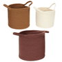 Home Deco Factory Juego de 3 Cestas en Terracota, Ocre y Marfil