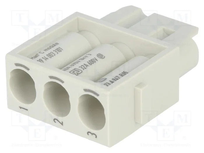 HARTING Han-Modular® Módulo Conector Hembra 40A 690V 3 Pines HARTING Han-Modular® Módulo Conector Hembra 40A 690V 3 Pines