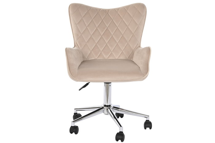 DKD Home Decor Silla Loft Crema Metal/Poliéster Plateado 56.5x80x52 cm DKD Home Decor Silla Loft Crema Metal/Poliéster Plateado 56.5x80x52 cm