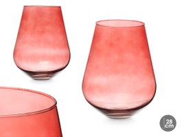 Giftdecor Jarrón de Cristal Forma Vaso 28cm Teja