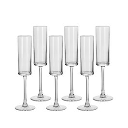 DKD Home Decor Set de 6 Copas de Cristal para Cava y Champán, 160ml