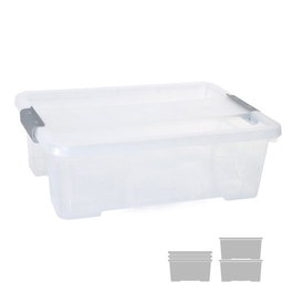 Caja Almacenamiento A.2000 Con Tapa 10 Litros De Pp Apilable Cristal Transparente