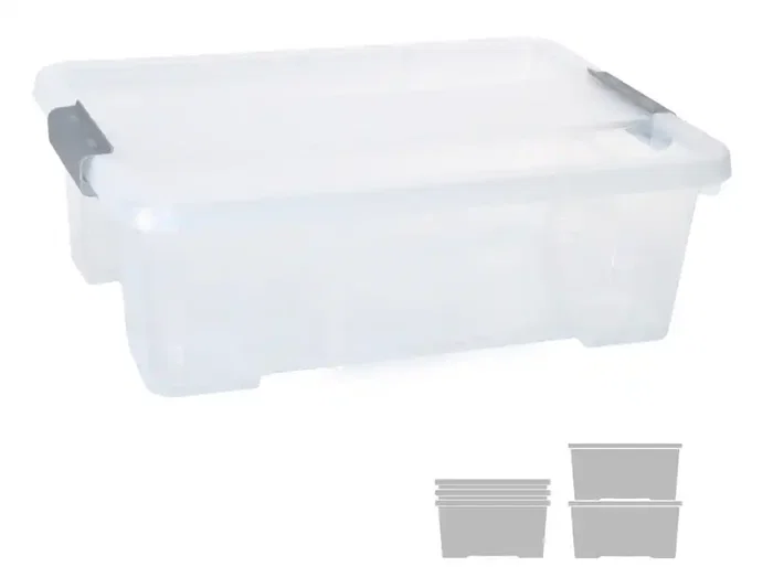 Archivo 2000 Caja De Almacenaje 10 L Apilable Y Encajable C-Tapa 280x400X130 mm Pp Cristal Transparente