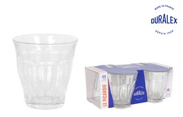 Duralex Set de 4 Vasos Picardie 25 cl - Vasos de Vidrio Transparente para Agua, Jugo o Cóctel (12 Cajas)