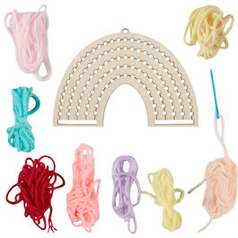 Jeux 2 momes Juego Aprende Costura Montessori Soportes de Madera con Ovillos de Colores