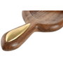 DKD Home Decor Bandeja de Acacia y Acero Inoxidable para Aperitivo Natural y Dorado