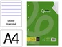 Liderpapel Recambio A4 100 Hojas 75gr Horizontal con Margen 4 Taladros