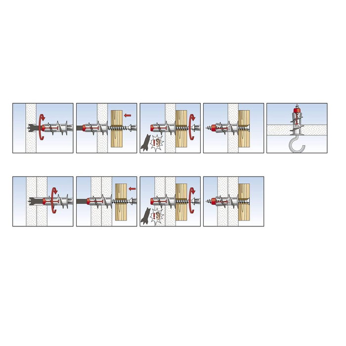 Fischer Duoblade Tacos para Placas de Yeso 44 mm