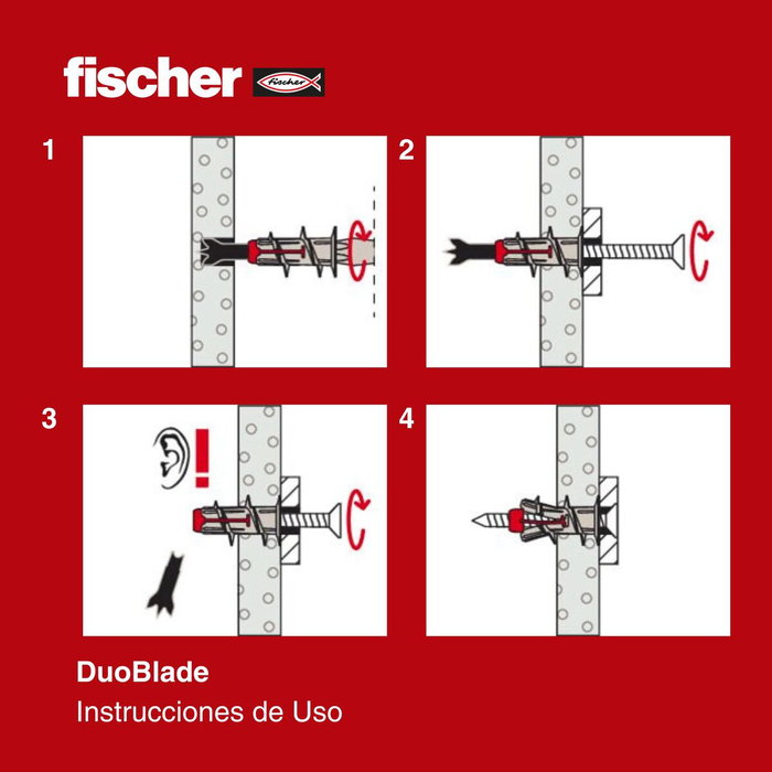 Fischer Duoblade Tacos para Placas de Yeso 44 mm