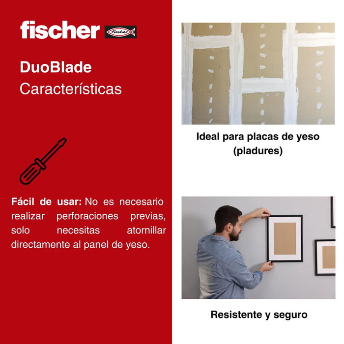 Fischer Duoblade Tacos para Placas de Yeso 44 mm