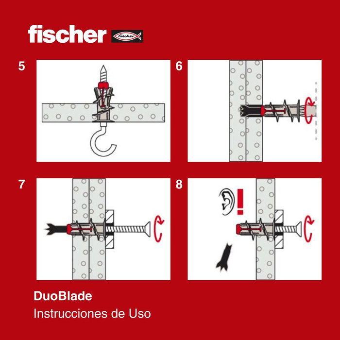 Fischer Duoblade Tacos para Placas de Yeso 44 mm
