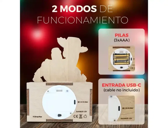 Wondee Lámpara Personalizable de Madera con Temática Toy Story