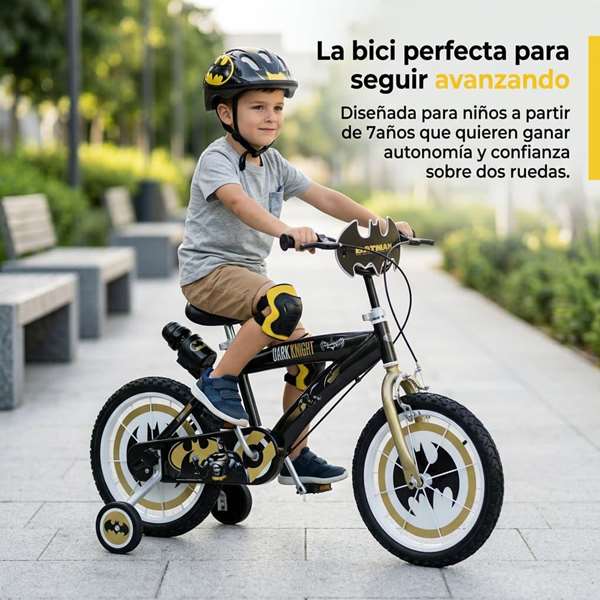 Toimsa Bicicleta Batman 16 Pulgadas para Niños de 5 a 8 Años (3-7 Años)