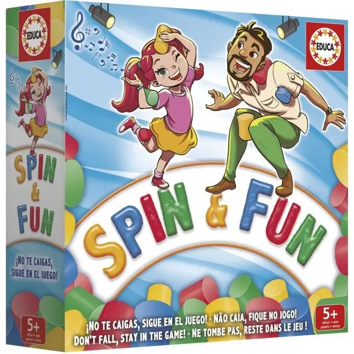 Educa 8412668201705 Juego de Equilibrio Spin & Fun para Niños a Partir de 5 Años, Evalúa Agilidad y Equilibrio, 2-4 Jugadores