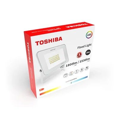 TOSHIBA Proyector LED de 20W, 6500K, IP65, Blanco, Modelo Referencia: toshiba 20w 6500k ip65