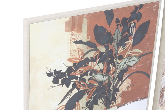 DKD Home Decor Cuadro de Planta en PS y Lienzo, Pack de 2