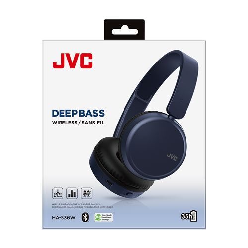 JVC Auriculares Bluetooth Diadema, Azul - Auriculares inalámbricos con cancelación de ruido y micrófono para telefonía