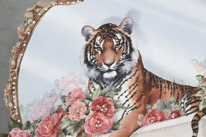 DKD Home Decor Cuadro Lienzo Tigre Bañera 3D Surtido de 2